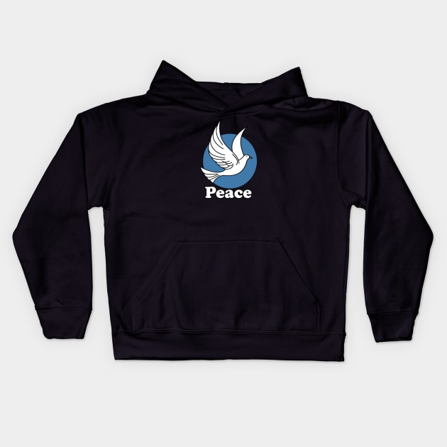 White Dove Peace Symbol Kids Hoodie by SandraKC